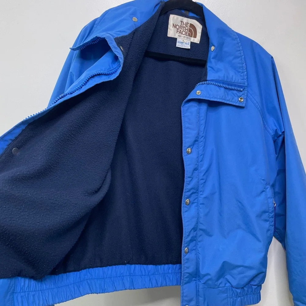 Vtg Rare North Face Gore-Tex Ski Suit Set Blue Side Zip Pant Jacket L 90s USA